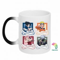 Чашка-хамелеон Naruto team 7 in action
