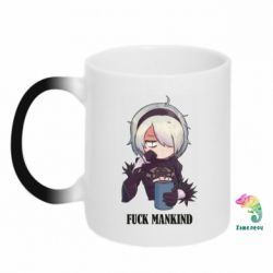 Чашка-хамелеон Nier. Fuck Mankind - PrintSalon