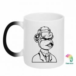 Чашка-хамелеон Обезьяна в виртуальных очках - PrintSalon