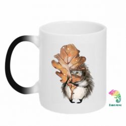 Чашка-хамелеон Осенний ежик - PrintSalon