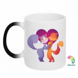 Чашка-хамелеон Парочка. Котики