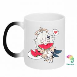 Чашка-хамелеон Паймон з кавуном - PrintSalon