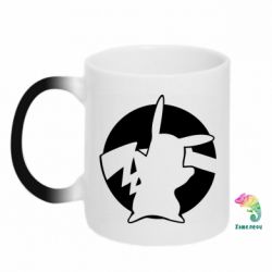 Чашка-хамелеон Pikachu silhouette - PrintSalon
