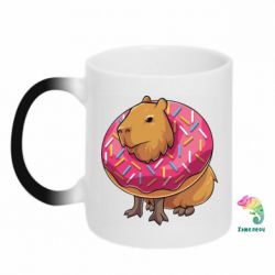 Чашка-хамелеон Пончик с капибарой - PrintSalon