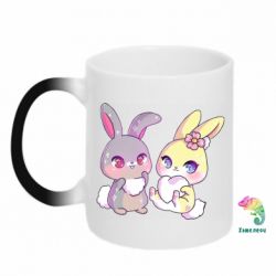 Чашка-хамелеон Rabbits In Love - PrintSalon