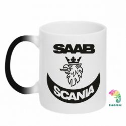Чашка-хамелеон Scania SAAB logo - PrintSalon