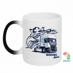 Чашка-хамелеон Scania watercolor art - PrintSalon
