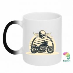 Чашка-хамелеон Skull and Bike - PrintSalon