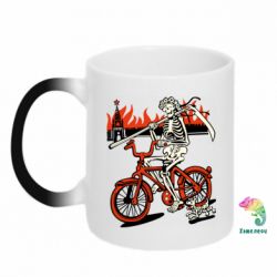 Чашка-хамелеон Смерть із косою у вінку! Гарячий кремль - PrintSalon