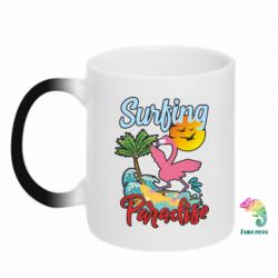 Чашка-хамелеон Surfing Paradise Flamingo - PrintSalon