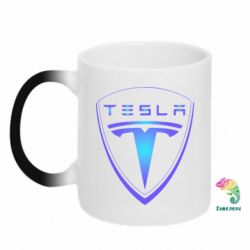 Чашка-хамелеон Tesla logo gradient - PrintSalon
