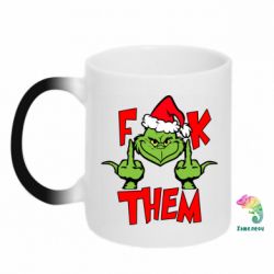 Чашка-хамелеон The grinch f*ck them - PrintSalon