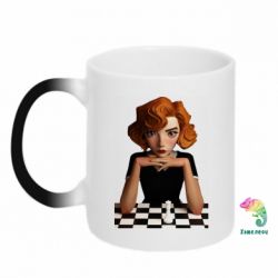 Чашка-хамелеон The Queen's Gambit art - PrintSalon