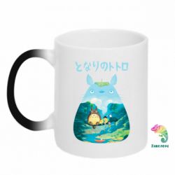 Чашка-хамелеон Тоторо на рыбалке - PrintSalon
