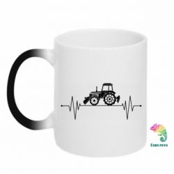 Чашка-хамелеон Трактор импульс - PrintSalon
