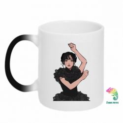 Чашка-хамелеон Уэнсдей арт - PrintSalon