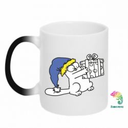 Чашка-хамелеон Украинский кот саймона с подарком - PrintSalon