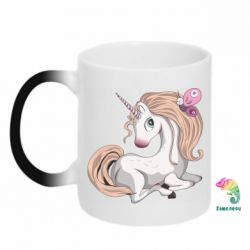 Чашка-хамелеон Unicorn with bow tie - PrintSalon