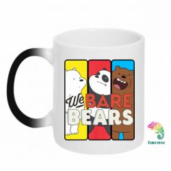 Чашка-хамелеон We bare bears collage - PrintSalon