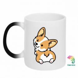 Чашка-хамелеон Winking Corgi - PrintSalon