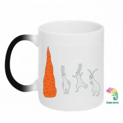 Чашка-хамелеон Зайці біля морквини