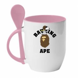 Чашка с ложкой A bathing ape peanuts - PrintSalon