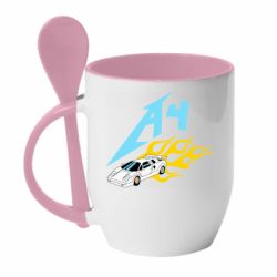 Чашка с ложкой A4 Lamba And Fire - PrintSalon