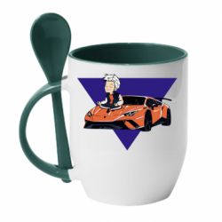 Чашка с ложкой A4 Lamba - PrintSalon