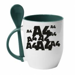 Чашка с ложкой A4 Pattern - PrintSalon