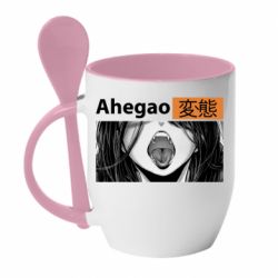 Чашка з ложкою Ахегао Аніме - PrintSalon