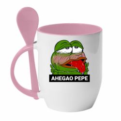 Чашка с ложкой Аhegao PePe - PrintSalon