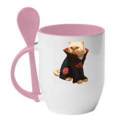 Чашка с ложкой Akatsuki angry cat - PrintSalon