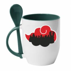 Чашка с ложкой Akatsuki Members Red Cloud - PrintSalon