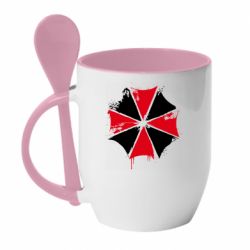 Чашка з ложкою Амбрела арт бризки - PrintSalon