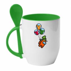 Чашка с ложкой Among Balloons - PrintSalon