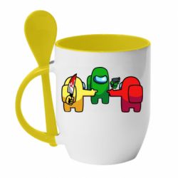 Чашка с ложкой Among Us - His Faut - PrintSalon