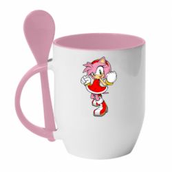 Чашка з ложкою Amy Rose with smile - PrintSalon