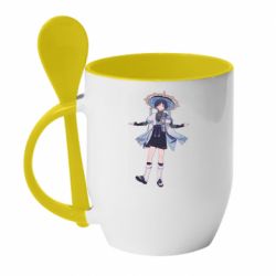Чашка с ложкой Anemo wanderer - PrintSalon