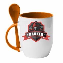 Чашка з ложкою Anonymous Hacker - PrintSalon