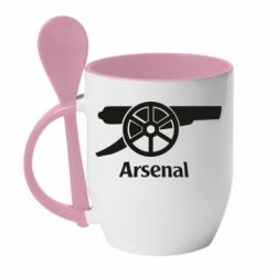 Чашка с ложкой Arsenal simple logo - PrintSalon
