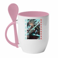 Чашка з ложкою Арт з Казухою - PrintSalon