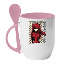 Чашка з ложкою Аска Євангеліон - PrintSalon