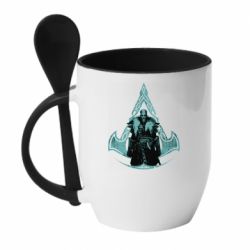 Чашка с ложкой Assassin's Creed Valhalla Art - PrintSalon
