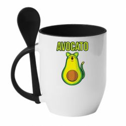 Чашка с ложкой Avocato - PrintSalon