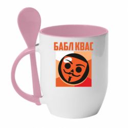 Чашка с ложкой Бабл Квас - PrintSalon