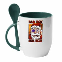 Чашка с ложкой Bad Santa - PrintSalon