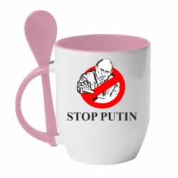 Кружка с керамической ложкой Banned Putin - PrintSalon