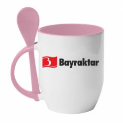 Кружка з керамічною ложкою Bayraktar Logo - PrintSalon