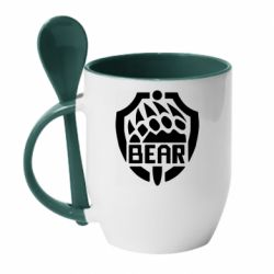 Чашка з ложкою BEAR Emblem Escape from Tarkov - PrintSalon