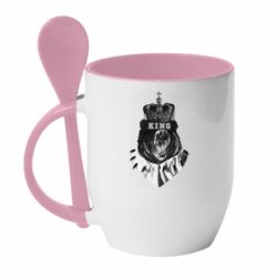 Чашка с ложкой Bear King - PrintSalon